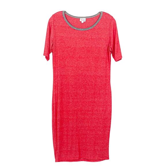 LulaRoe Julia Red and Gray Bodycon Dress, EUC, Size Small, MSRP $50 - Picture 1 of 7